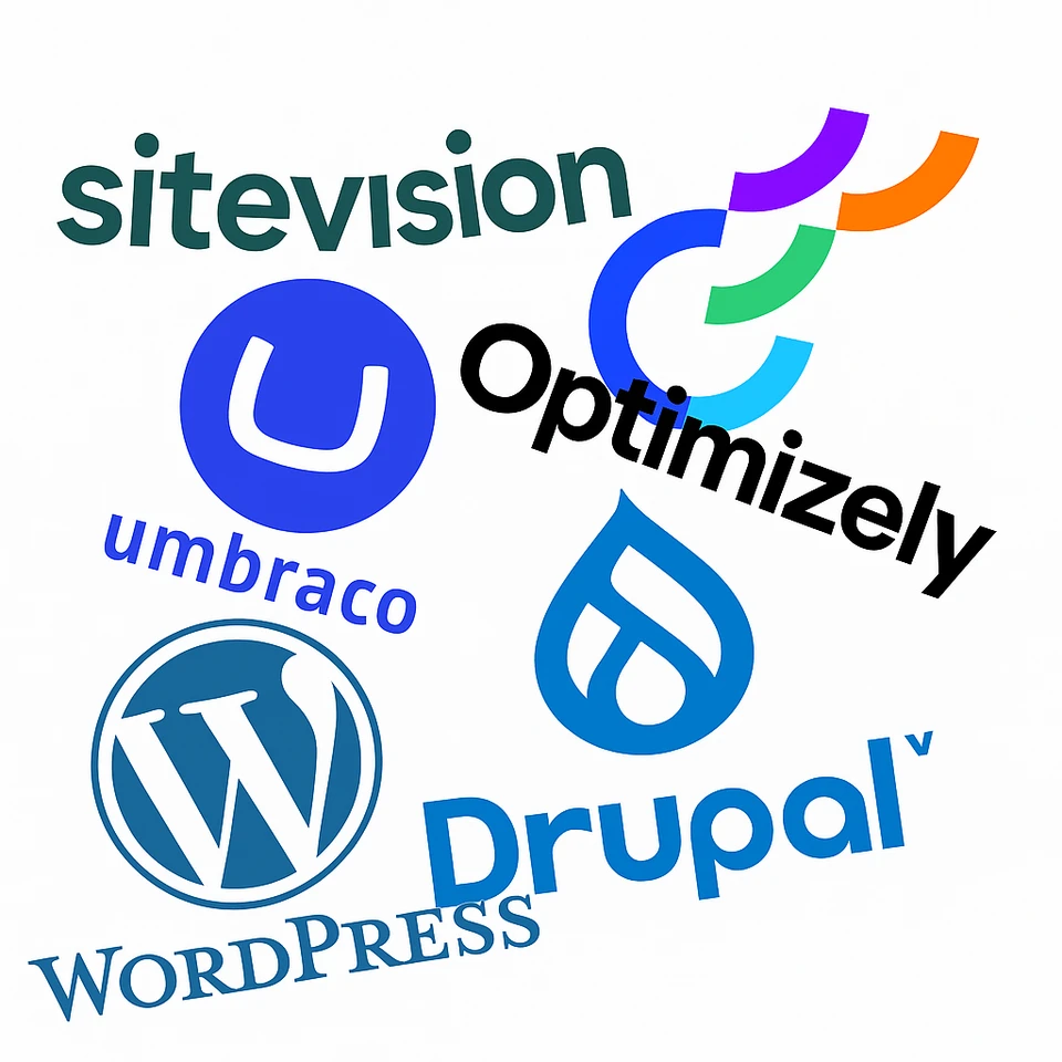Logotyper av vanliga CMS'er